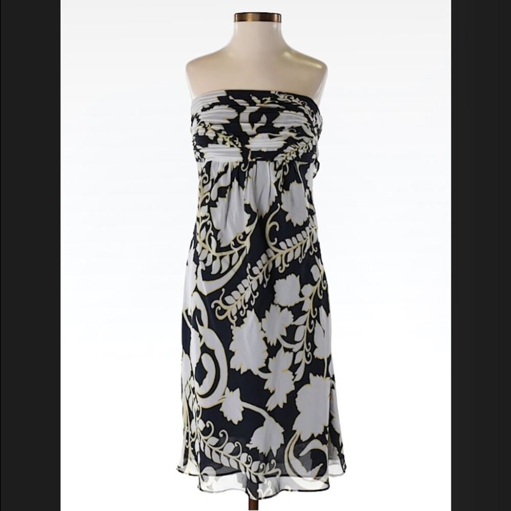 Ann Taylor strapless silk cocktail party dress, size 0